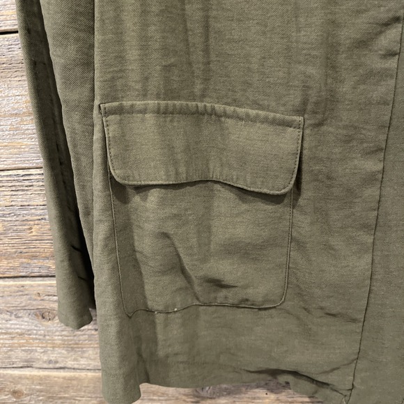 Nine West Women's Green Utility Jacket Coat Size Small Long Sleeve Pockets Zip - Picture 2 of 10